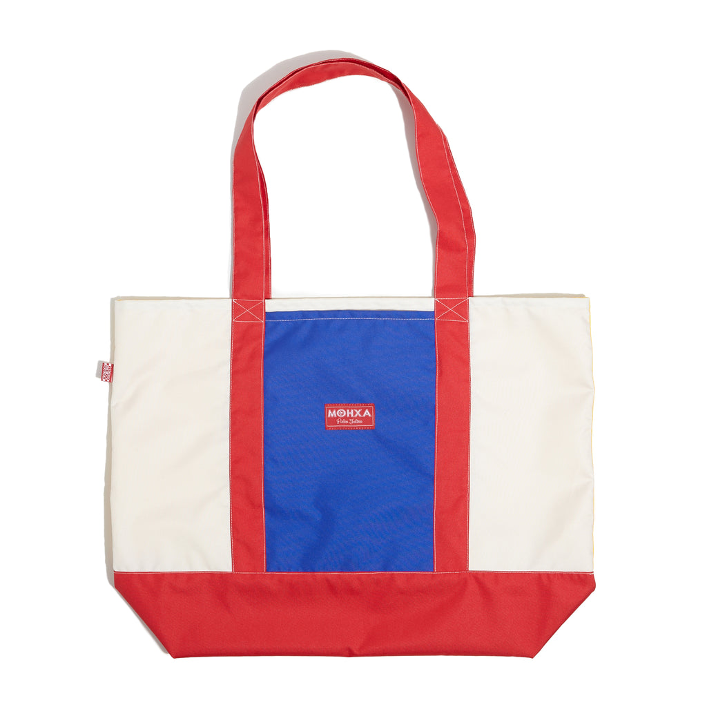 multicolor nylon day bay bag (yellow/white/red)