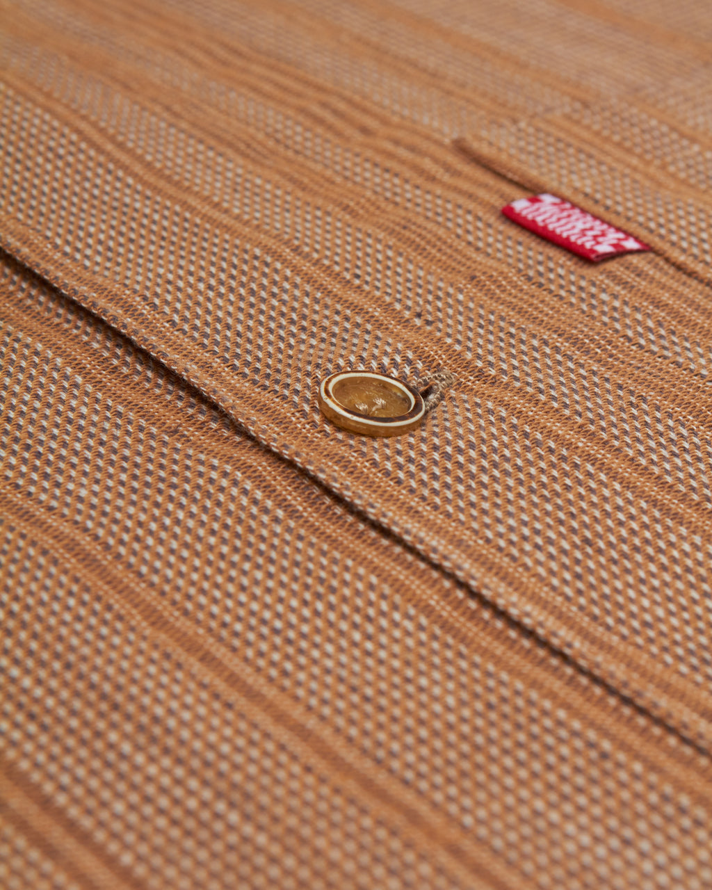 jacquard stripe lapel shirt / brown
