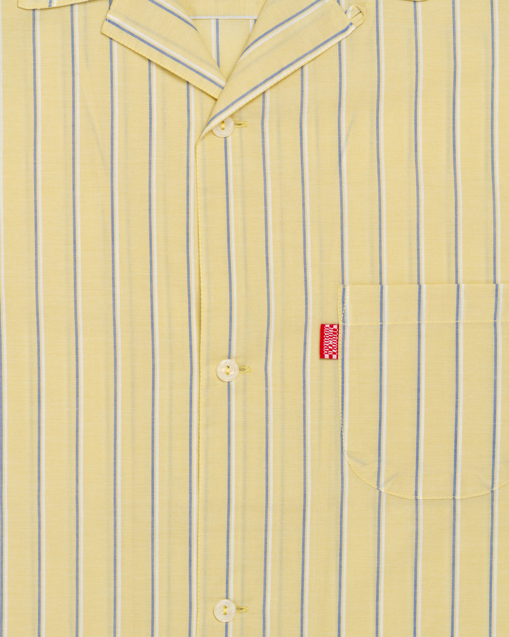 striped lapel shirt / light yellow
