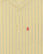 striped lapel shirt / light yellow