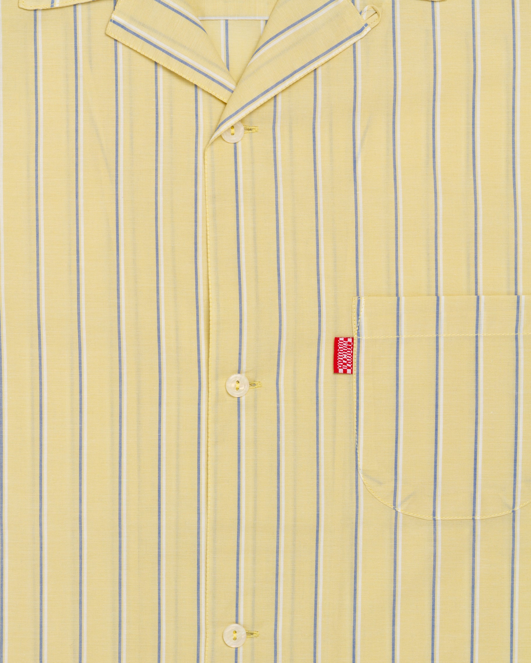 striped lapel shirt / light yellow
