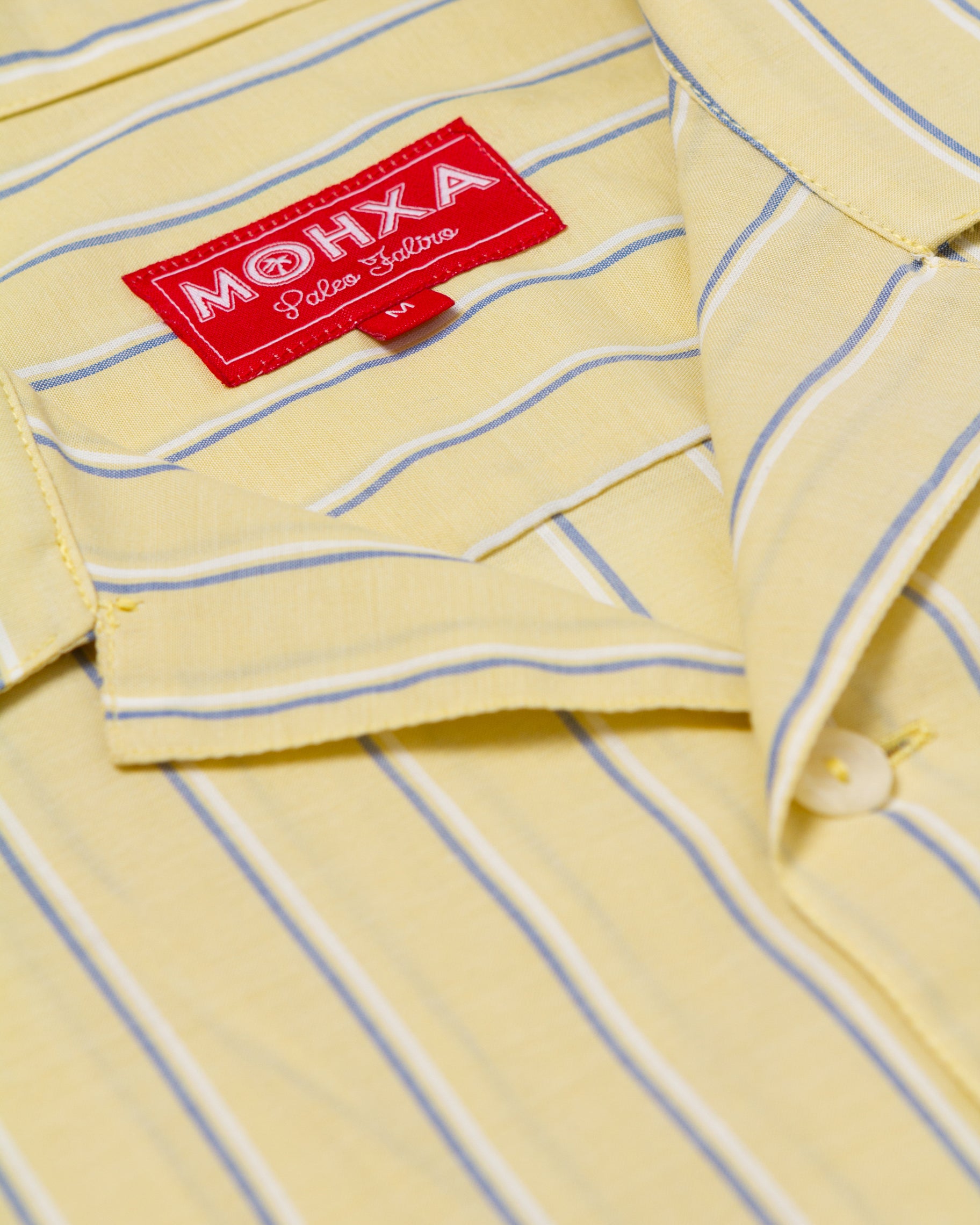 striped lapel shirt / light yellow