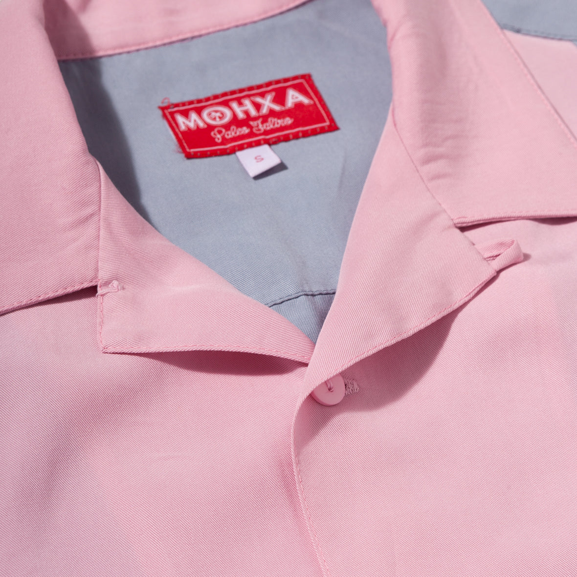 bees knees lapel shirt (cloud blue / pink)