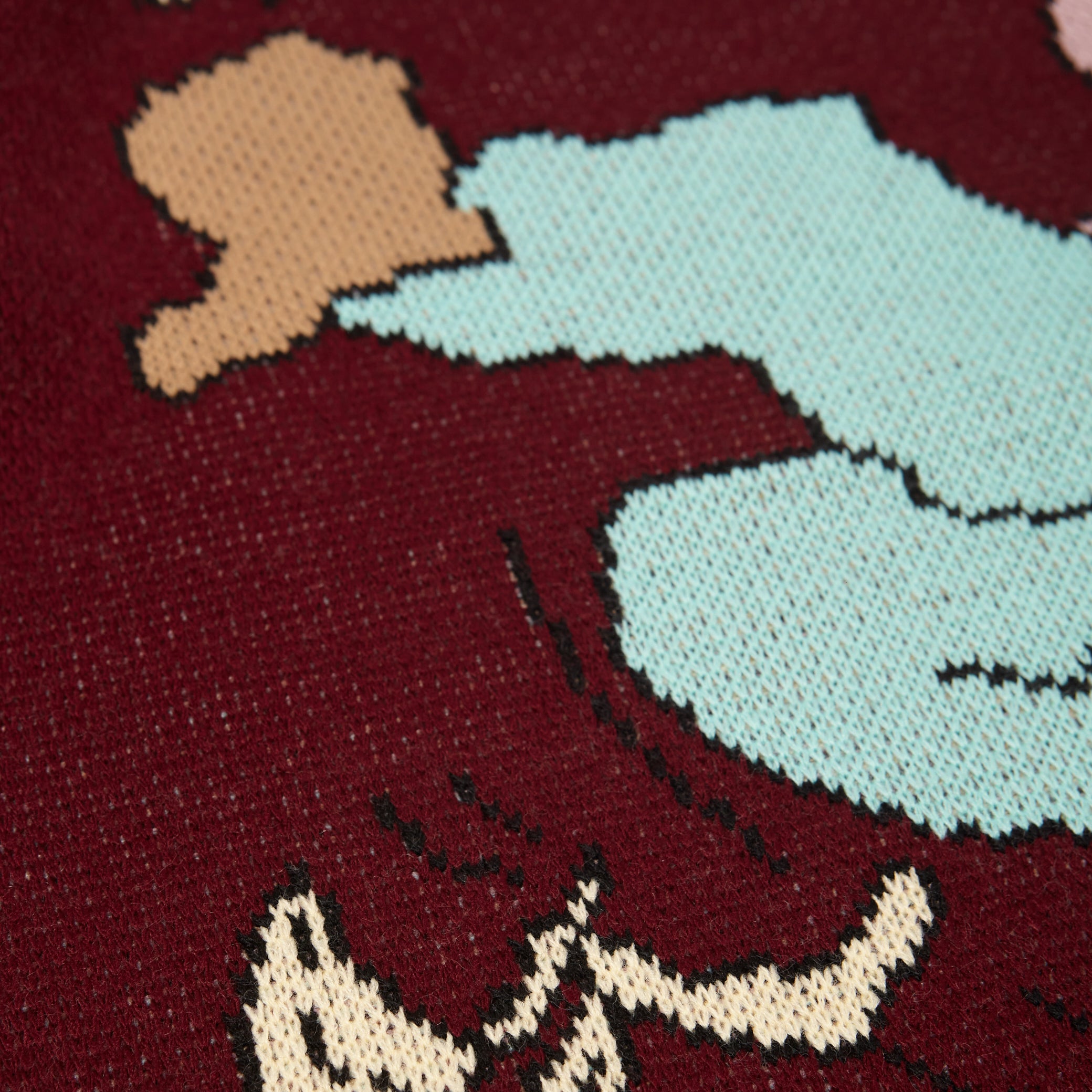 banana trip knit / burgundy