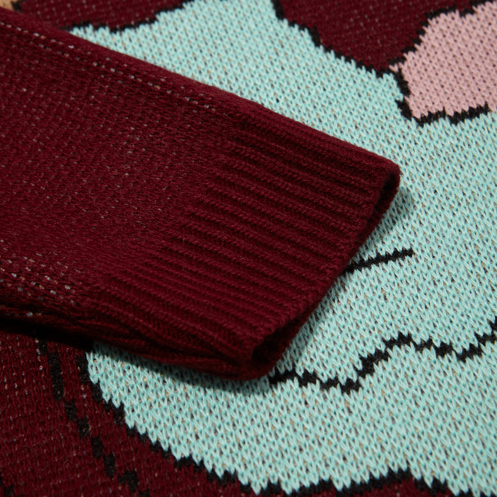 banana trip knit / burgundy