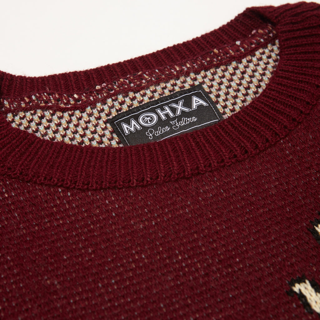 banana trip knit / burgundy