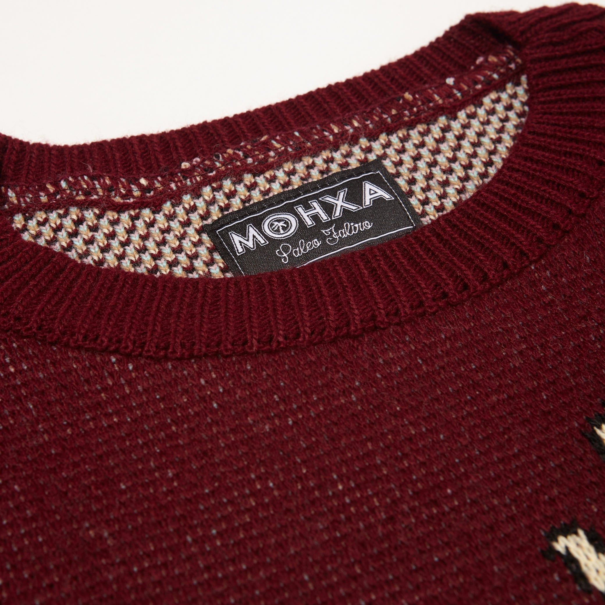 banana trip knit / burgundy