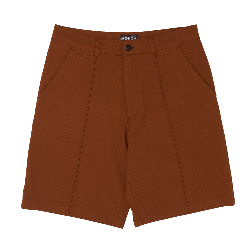 pintuck shorts / brown