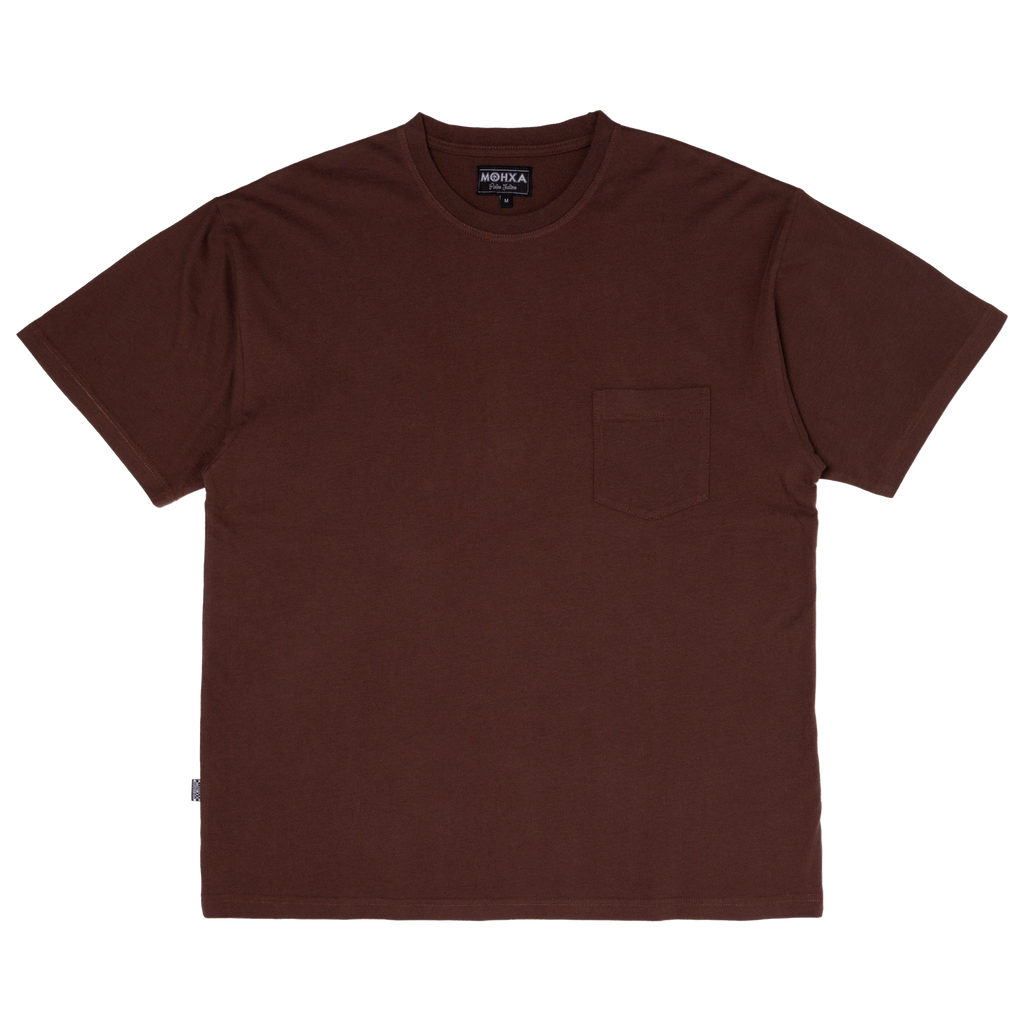 pocket loose tee / dark brown