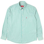 striped label shirt (green)