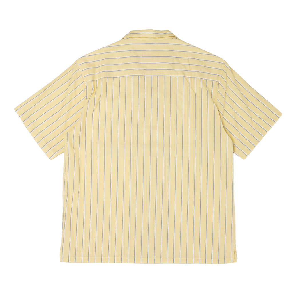 striped lapel shirt / light yellow