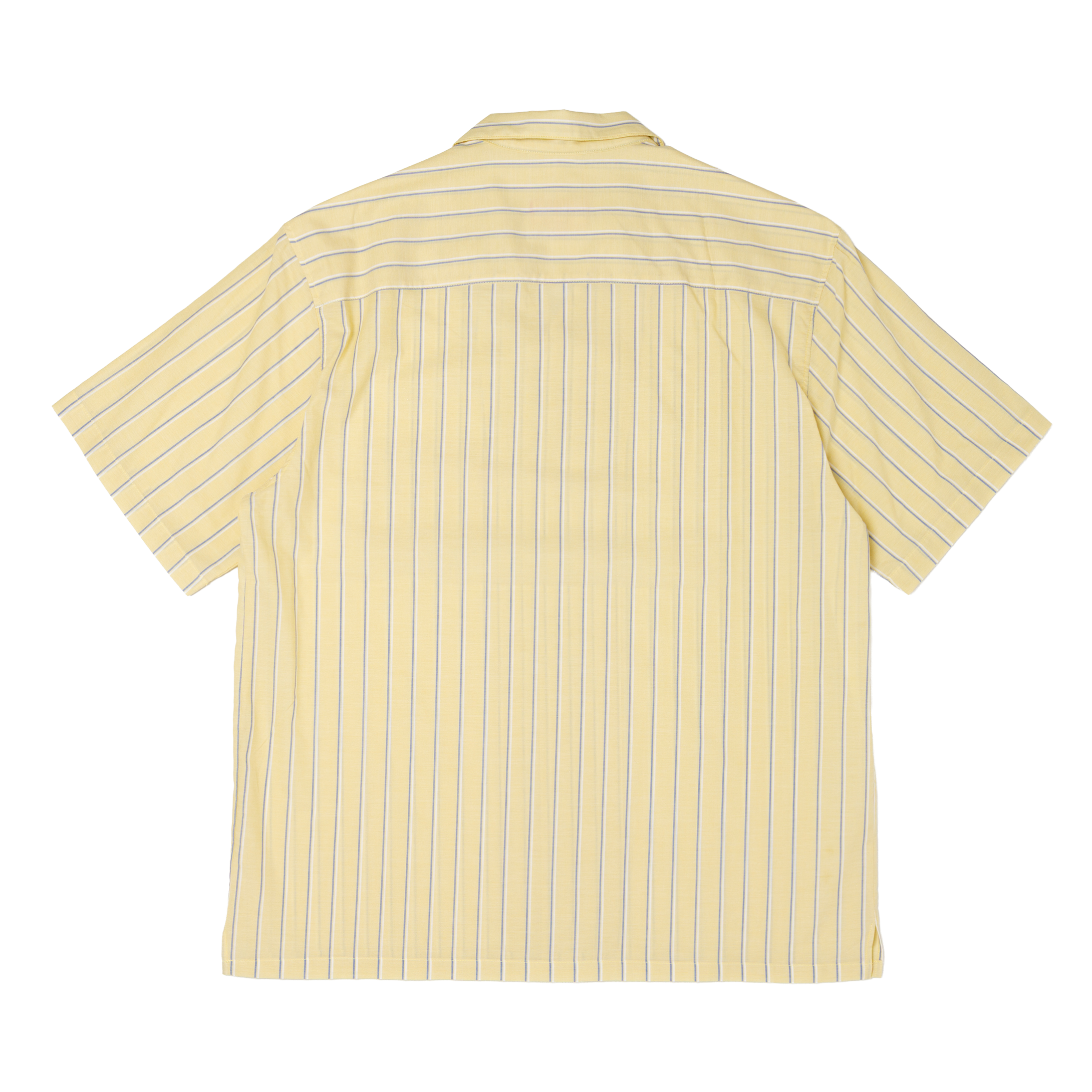 striped lapel shirt / light yellow