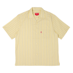 striped lapel shirt / light yellow