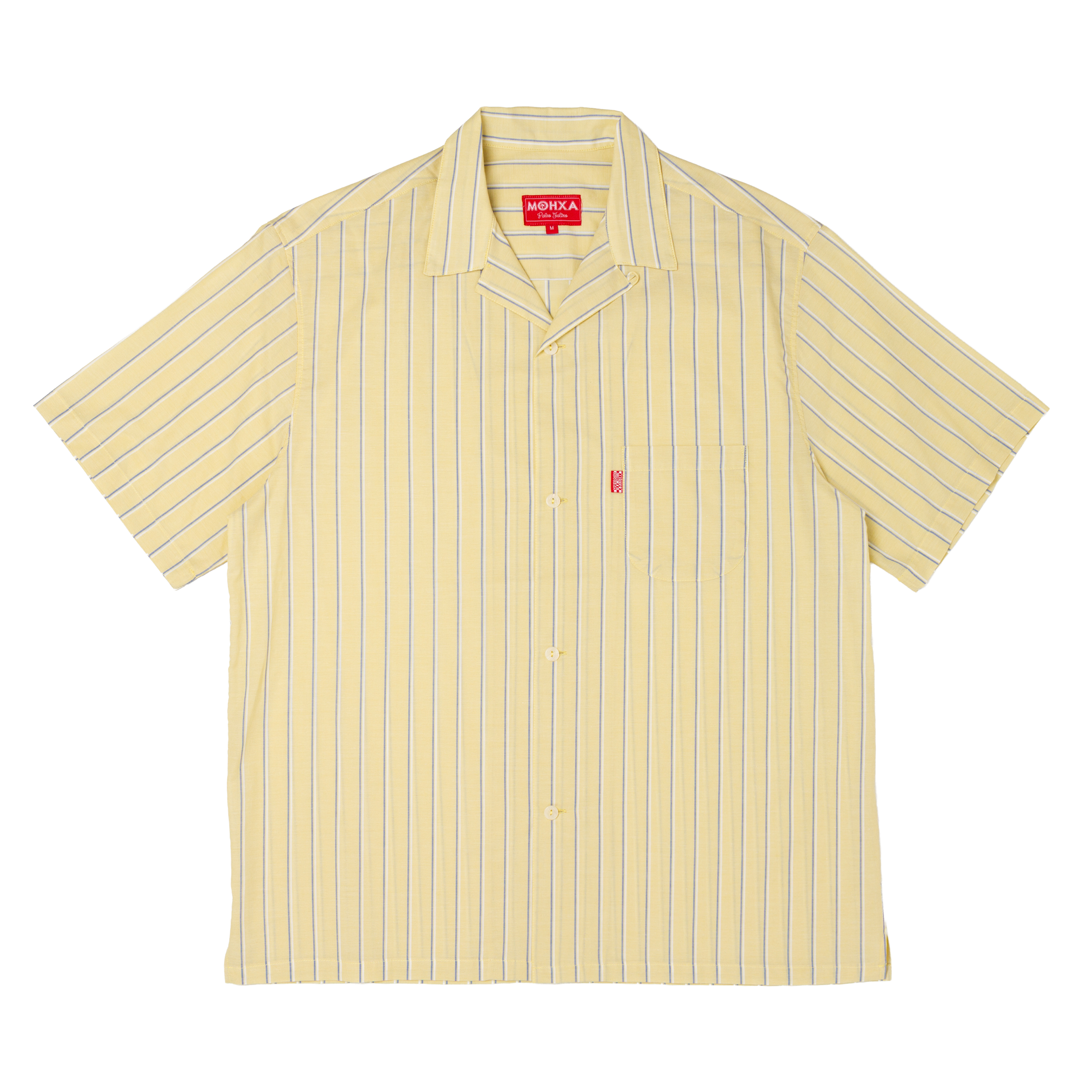 striped lapel shirt / light yellow