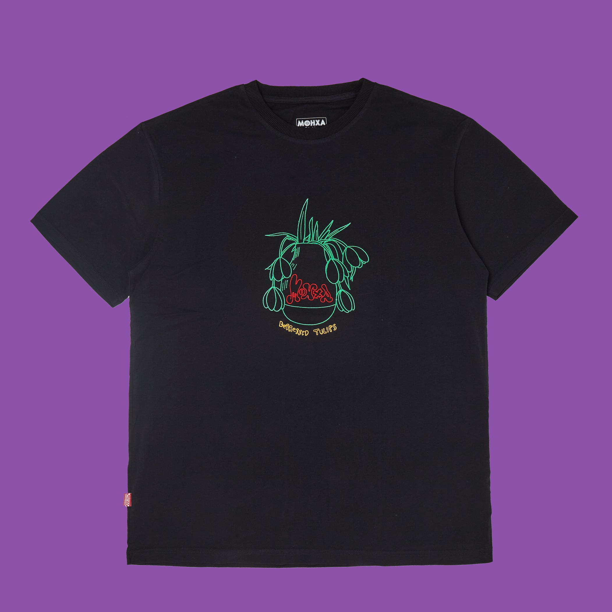 depressed tulips tee / black