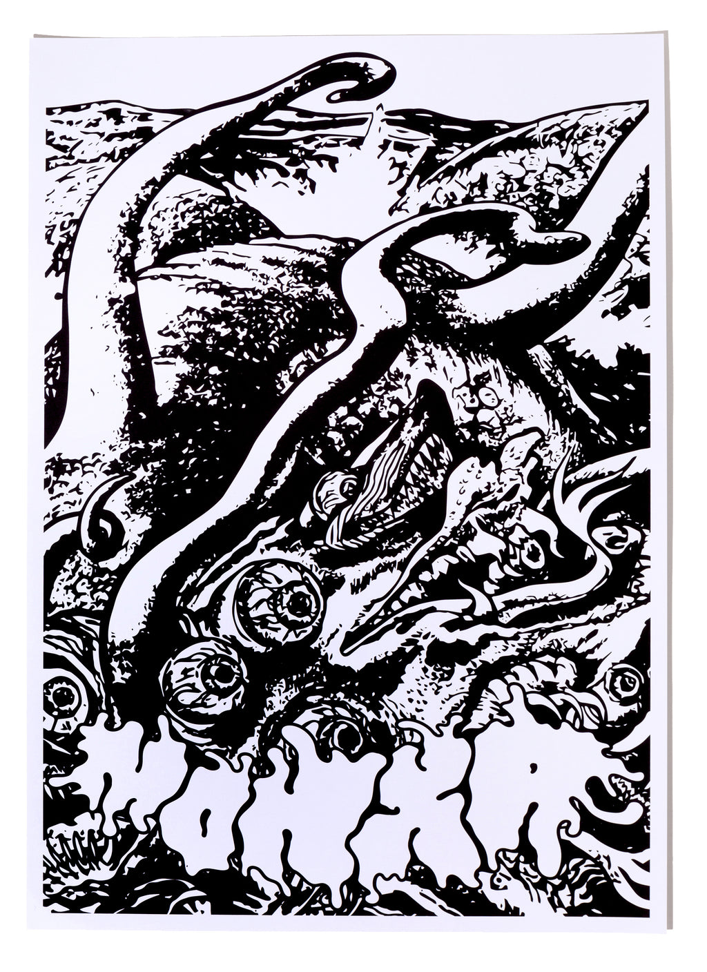 space eaters poster / black on white