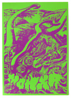 space eaters poster / purple on clover green
