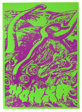 Load image into Gallery viewer, space eaters poster / purple on clover green
