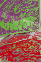 space eaters poster / purple on clover green