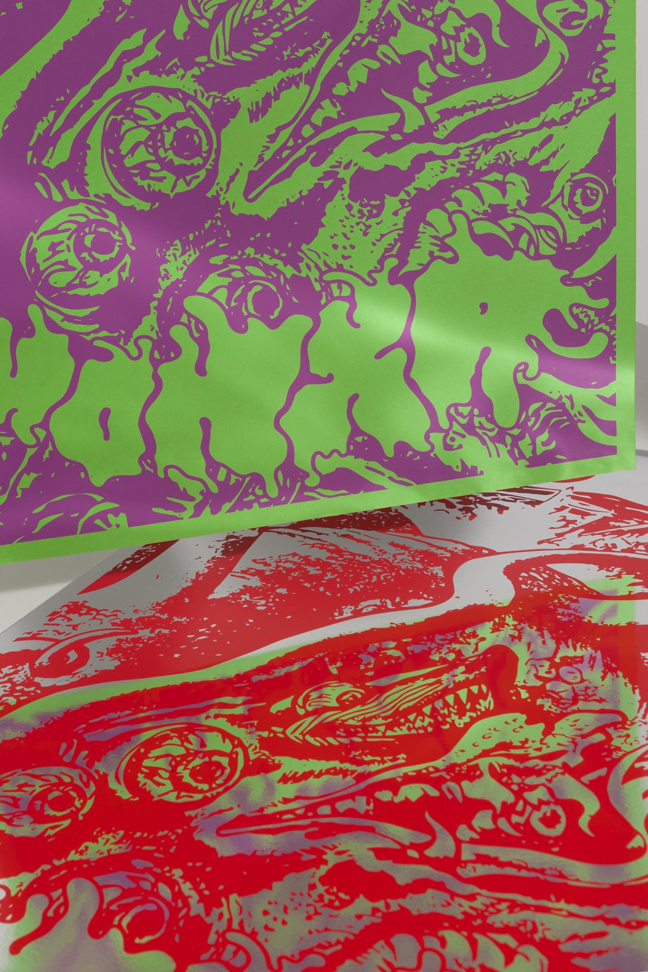 space eaters poster / purple on clover green